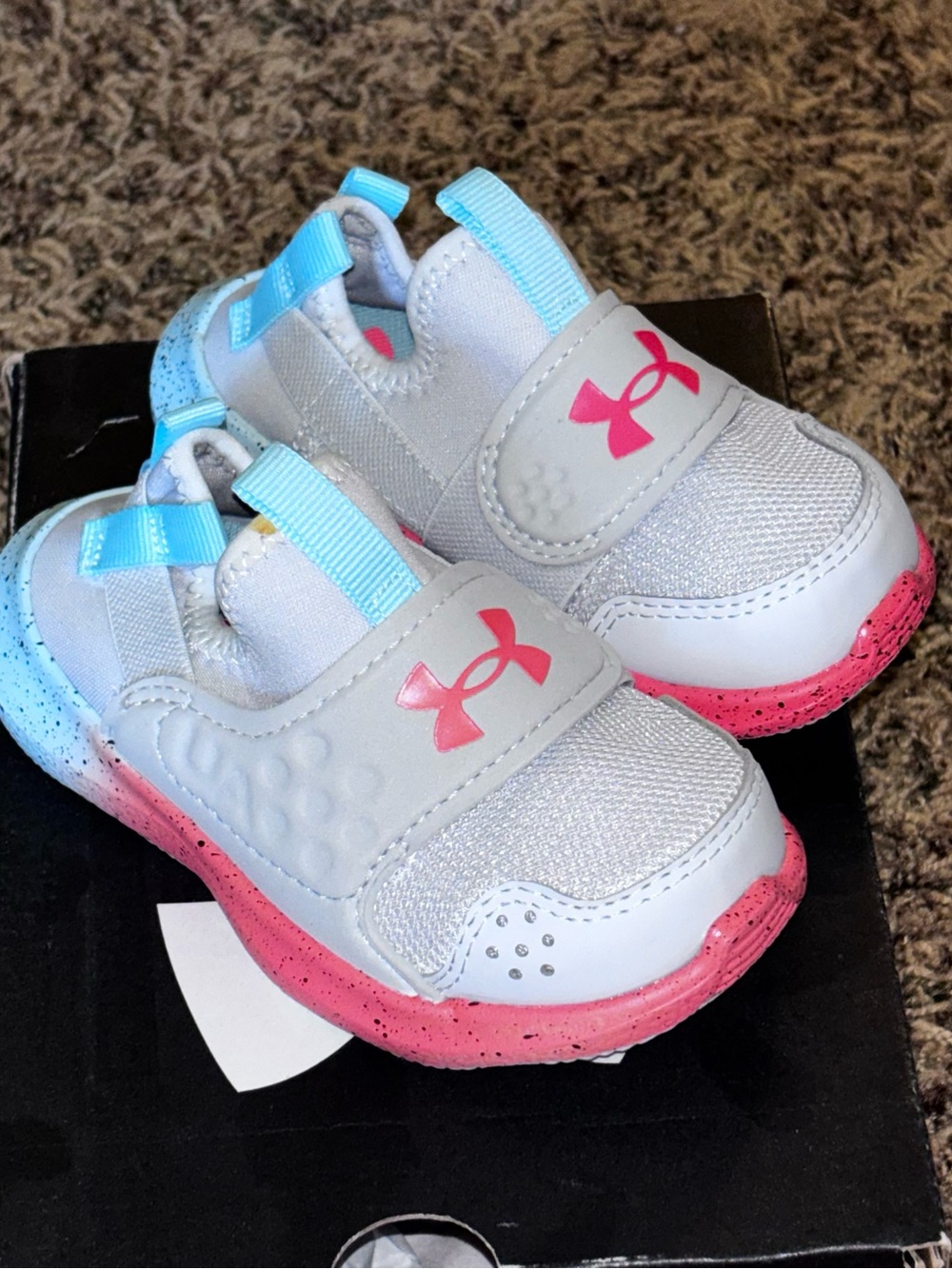 Under Armour UA GGS Runplay Fade SlipOn Running Shoes Toddler Girls Size 6K Gray